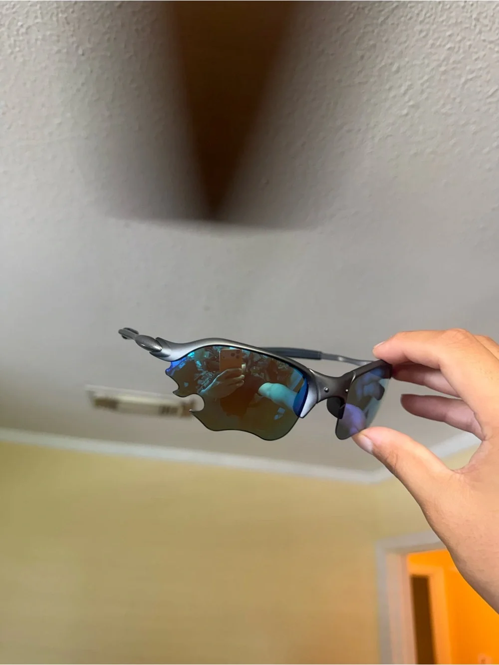 Sport Mirrored Sunglasses - Blue-Green Lenses Oakley